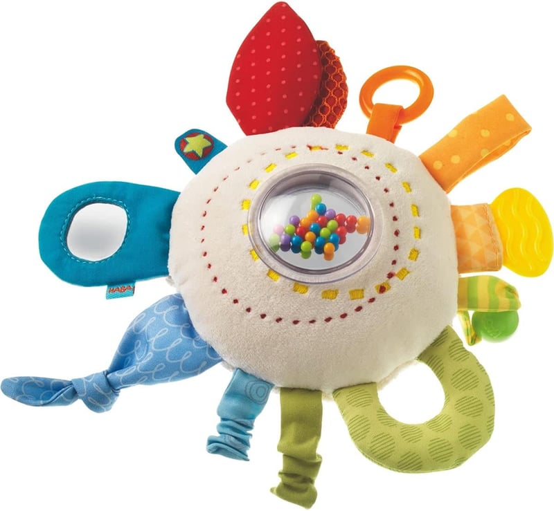 HABA Rainbow Teether Activity Toy - Soft, Rattling Design
