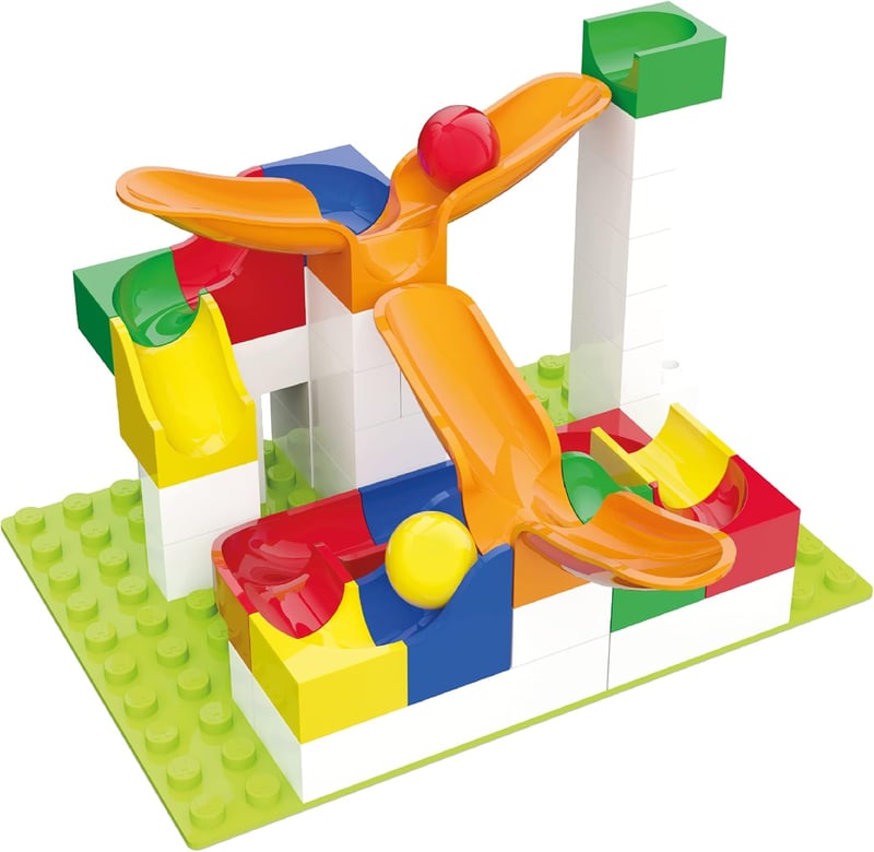 Hubelino Cradle Chute Marble Run Set - 44 Pieces, Made in Germany