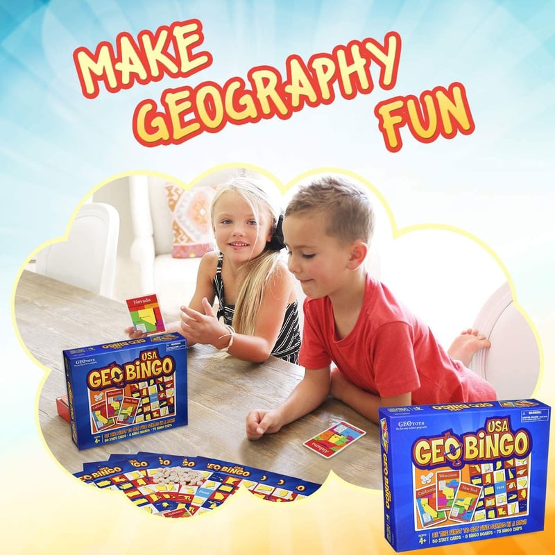 USA Geography Bingo Game for Kids - Learn States & Capitals
