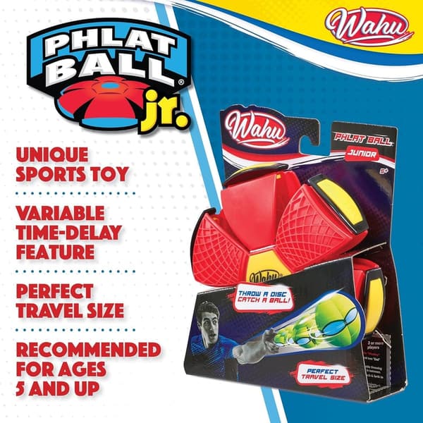 Phlat Ball Junior Red - Flying Toy Disc-to-Ball Transformation