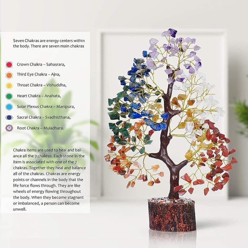 Birthday Gift: 7 Chakra Tree of Life with Healing Crystals