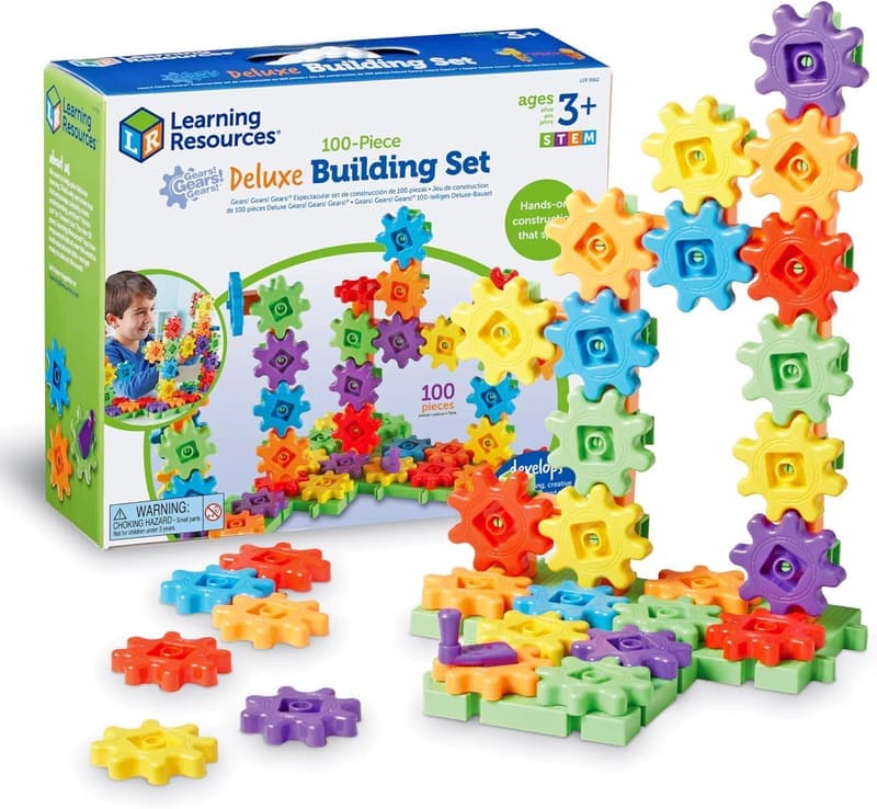 STEM Building Set for Kids - 100-Piece Gears Toy Set