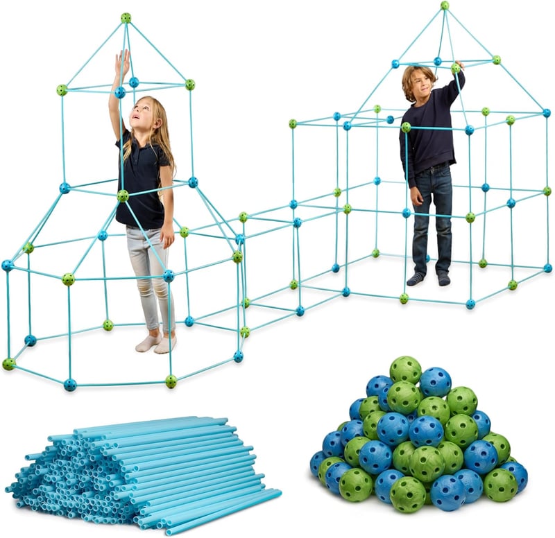 Indoor STEM Fort Building Kit - 132-Piece Set for Kids