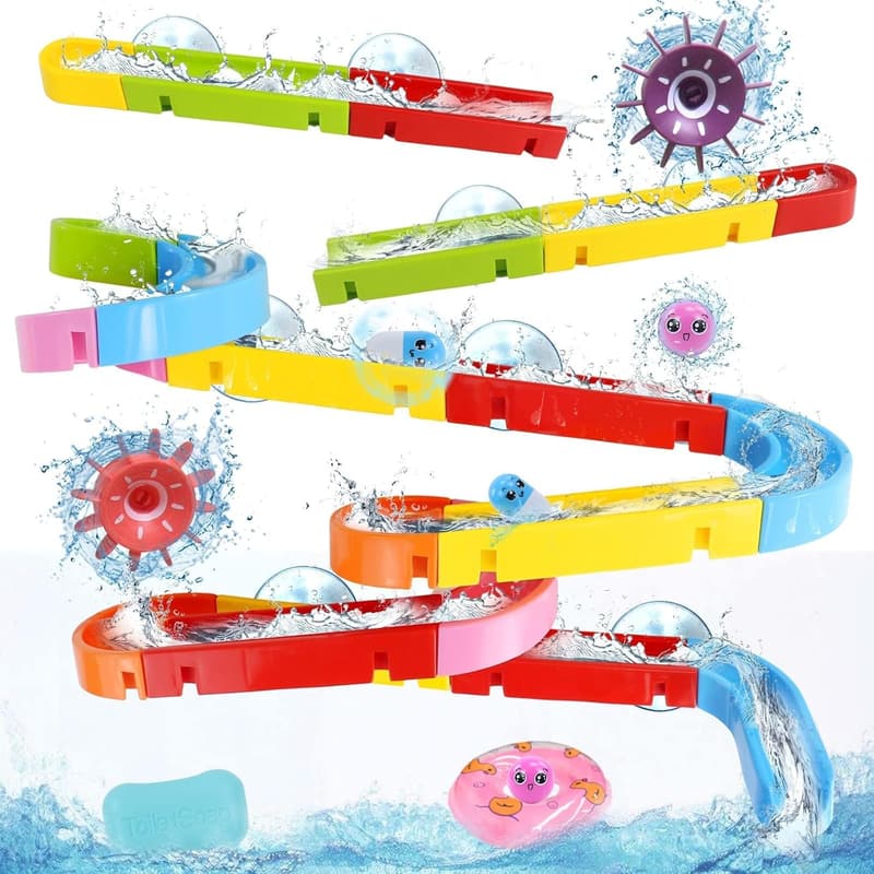 Water Marble Run Bath Toys Set for Toddlers, 38 PCS