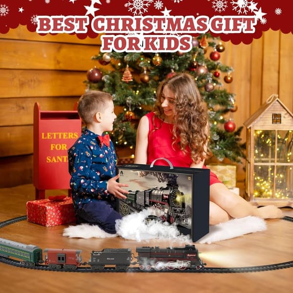 Luxury Christmas Train Set with Tracks, Smoke, Light & Sound