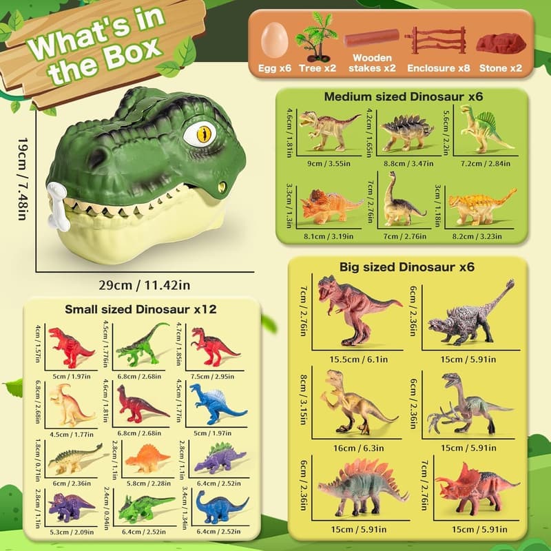 Realistic Jurassic Dinosaur Playset - 45PCS Educational Toy for Kids