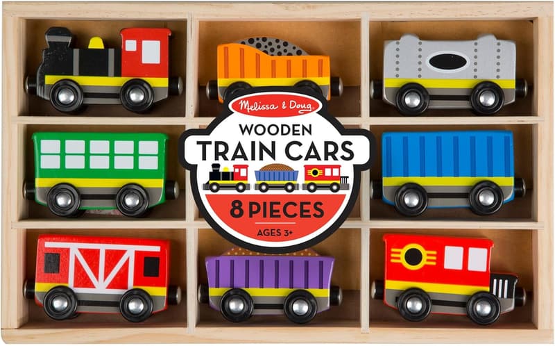 Melissa & Doug Magnetic Train Cars - 8-Piece Educational Toy for Kids 3+