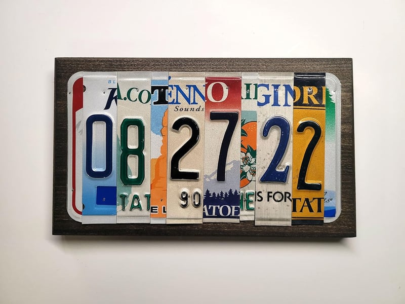 10th Anniversary Custom Aluminum License Plate Sign
