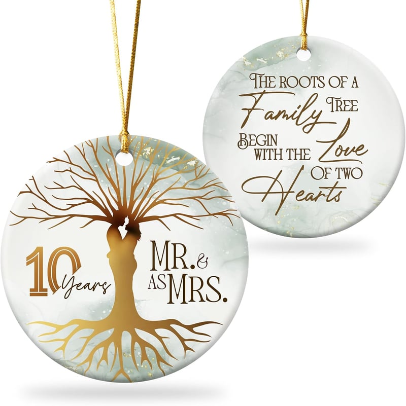 10th Anniversary Gift – Mr and Mrs Couple Ornament
