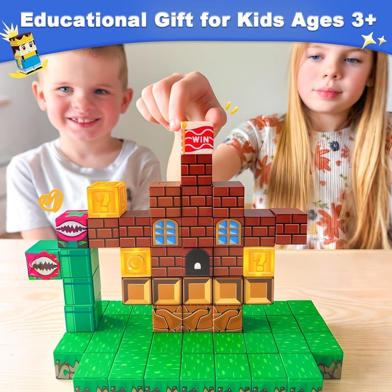 Magnetic Building Blocks Set for Toddlers Ages 3-12