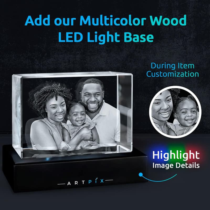 Personalized 3D Crystal Photo Gift for Mom or Wife