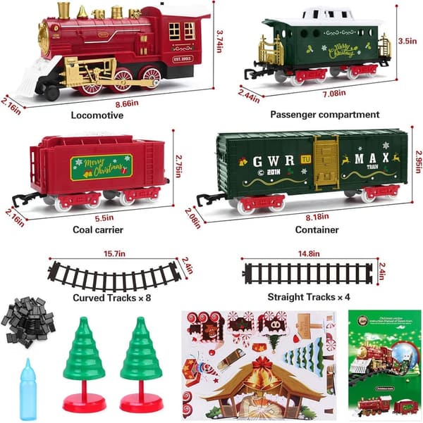 Electric Train Set for Kids - Battery Operated with Sounds & Lights