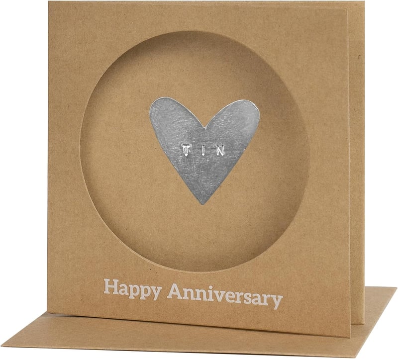 Happy 10th Anniversary Card - Aluminum Keepsake for Couples