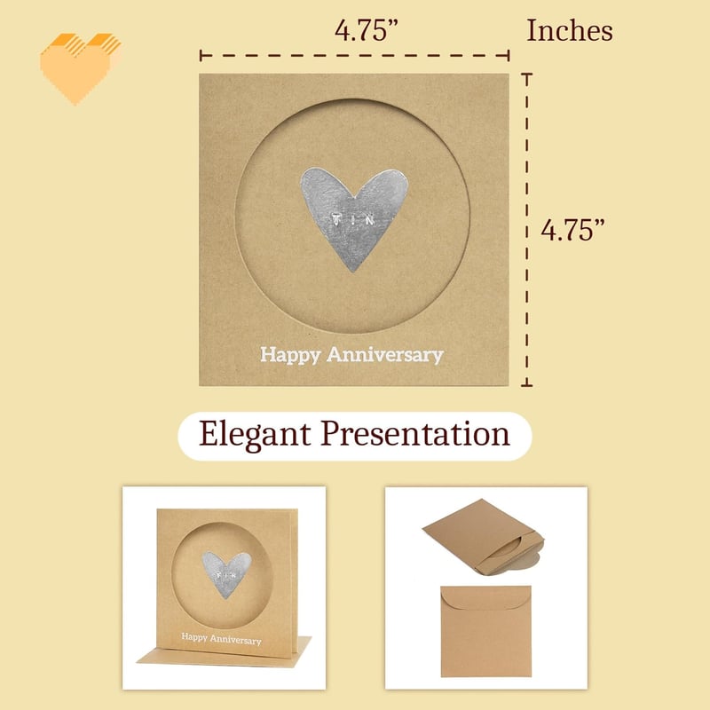 Happy 10th Anniversary Card - Aluminum Keepsake for Couples