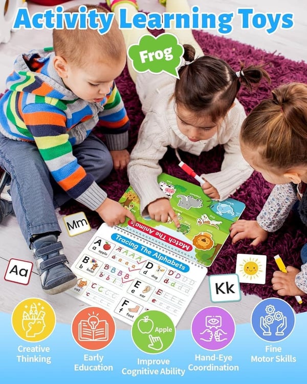Montessori Busy Book for Toddlers 3-5, Birthday Activity Gift