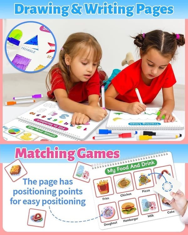 Montessori Busy Book for Toddlers 3-5, Birthday Activity Gift