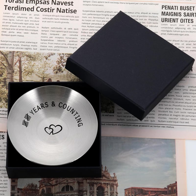 10th Anniversary Tin Jewelry Tray for Couples