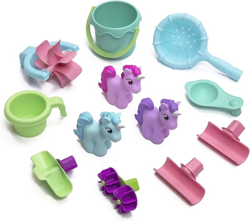 Unicorns Water Table with Accessories for Toddlers, Blue & Purple