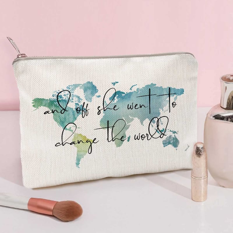 Graduation Gift: World Map Makeup Bag for Her