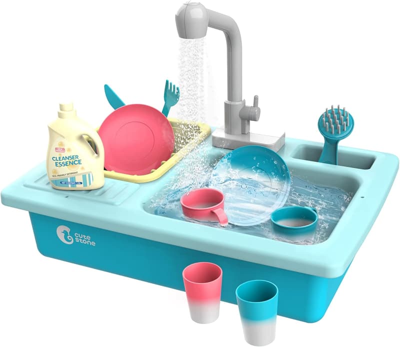 Color Changing Kitchen Sink Toy with Automatic Water Cycle