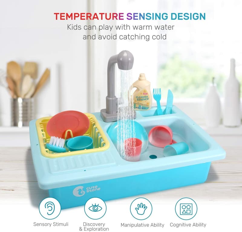 Color Changing Kitchen Sink Toy with Automatic Water Cycle