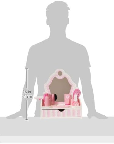 Melissa & Doug Wooden Beauty Salon Play Set with Vanity & 18 Accessories