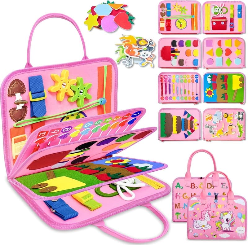 Toddler Girl Birthday Busy Board Montessori Sensory Toy