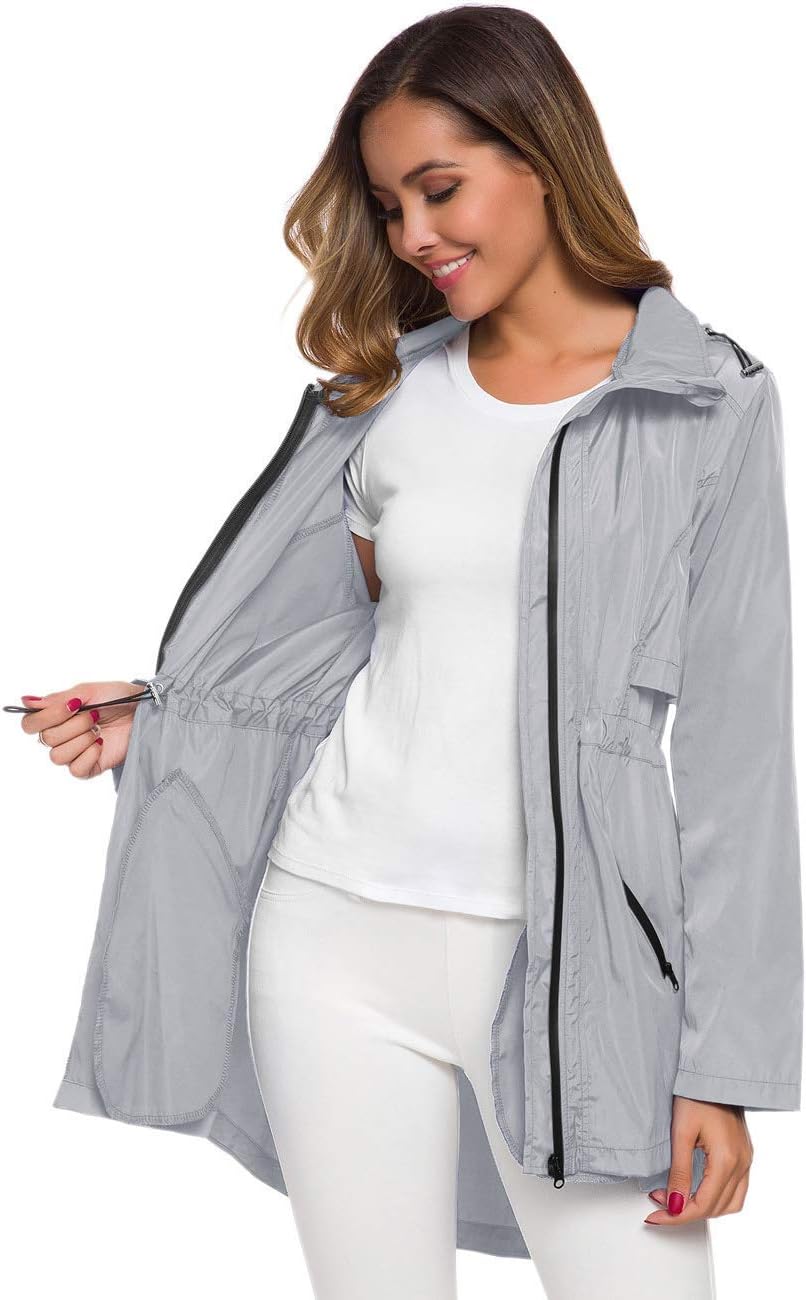 Lightweight Waterproof Hooded Raincoat for Women