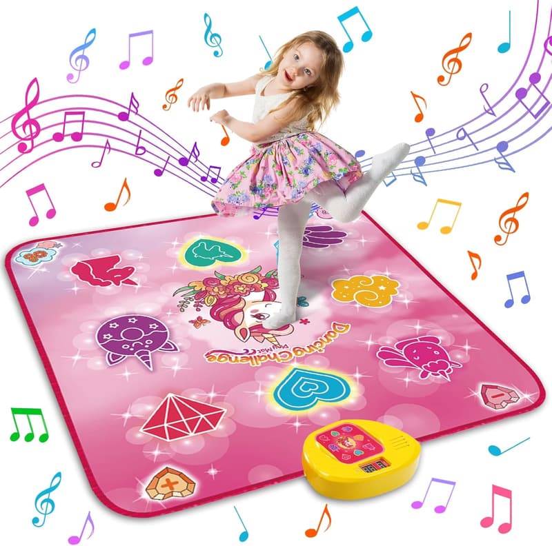 LED Unicorn Dance Mat Toy for Girls Age 3-12 - 6 Game Modes