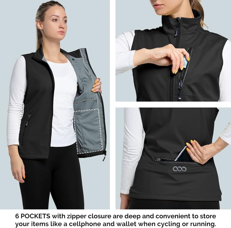 Lightweight Women's Running Vest Jacket with Pockets