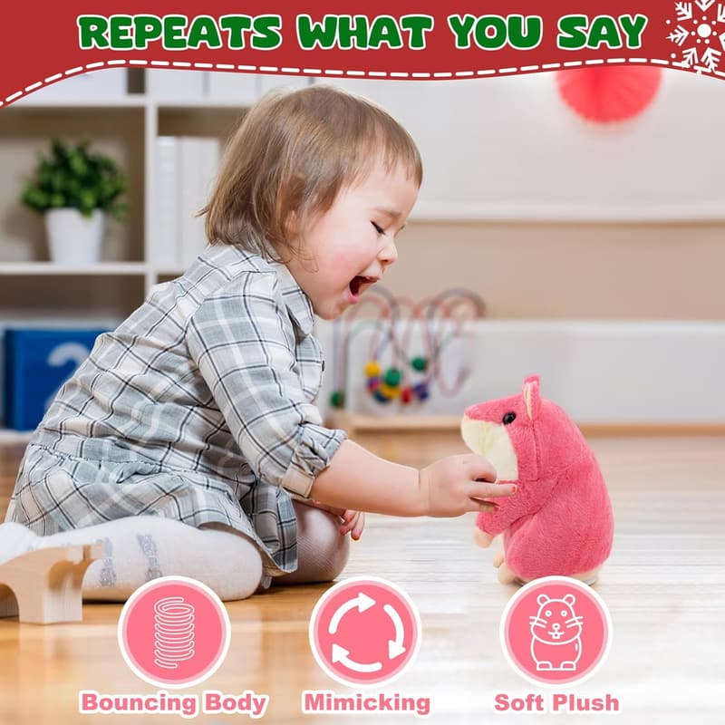 Interactive Talking Hamster Plush Toy for Girls, Età 2+