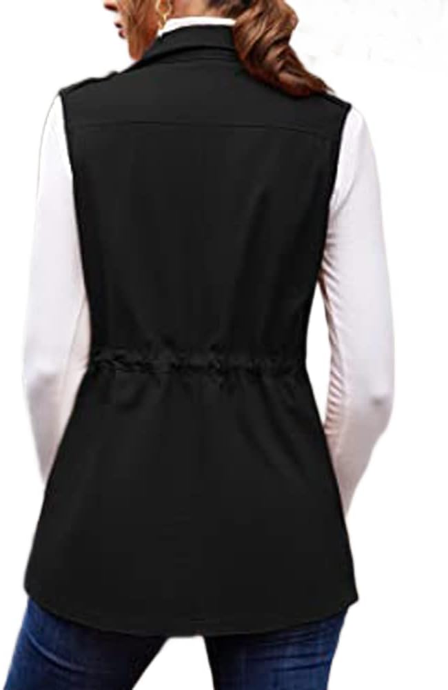 Lightweight Casual Women's Military Utility Vest with Pockets