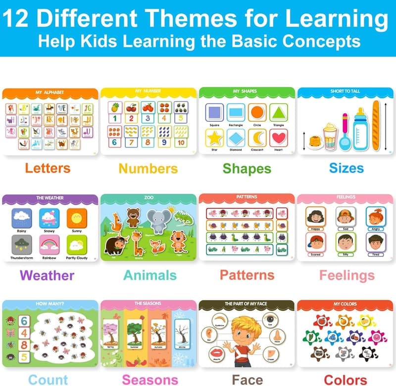 Educational Toddler Books with Reusable Activities - Birthday Gift, 2+ Years