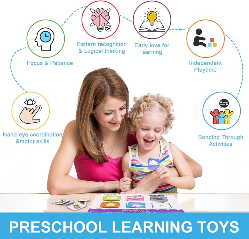 Educational Toddler Books with Reusable Activities - Birthday Gift, 2+ Years