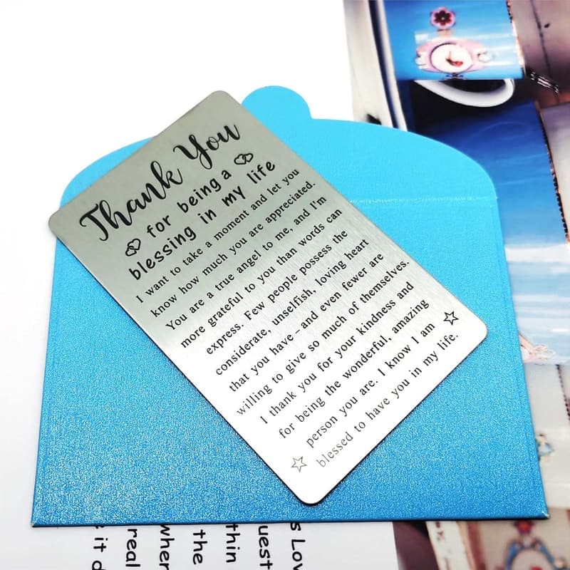 Thank You Engraved Metal Card - Appreciation Gift for Friends