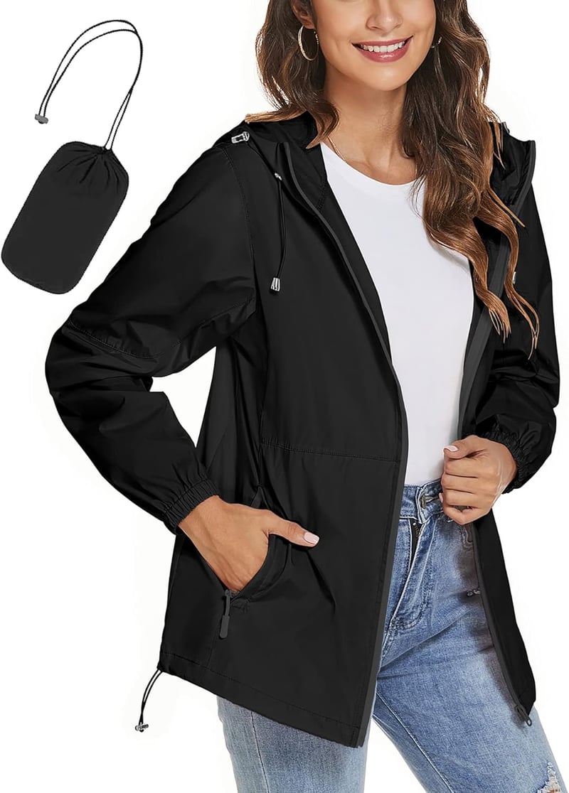Lightweight Waterproof Windbreaker Jacket for Women