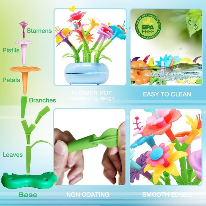 Flower Garden Building Set - 138 PCS Educational STEM Toy for Kids