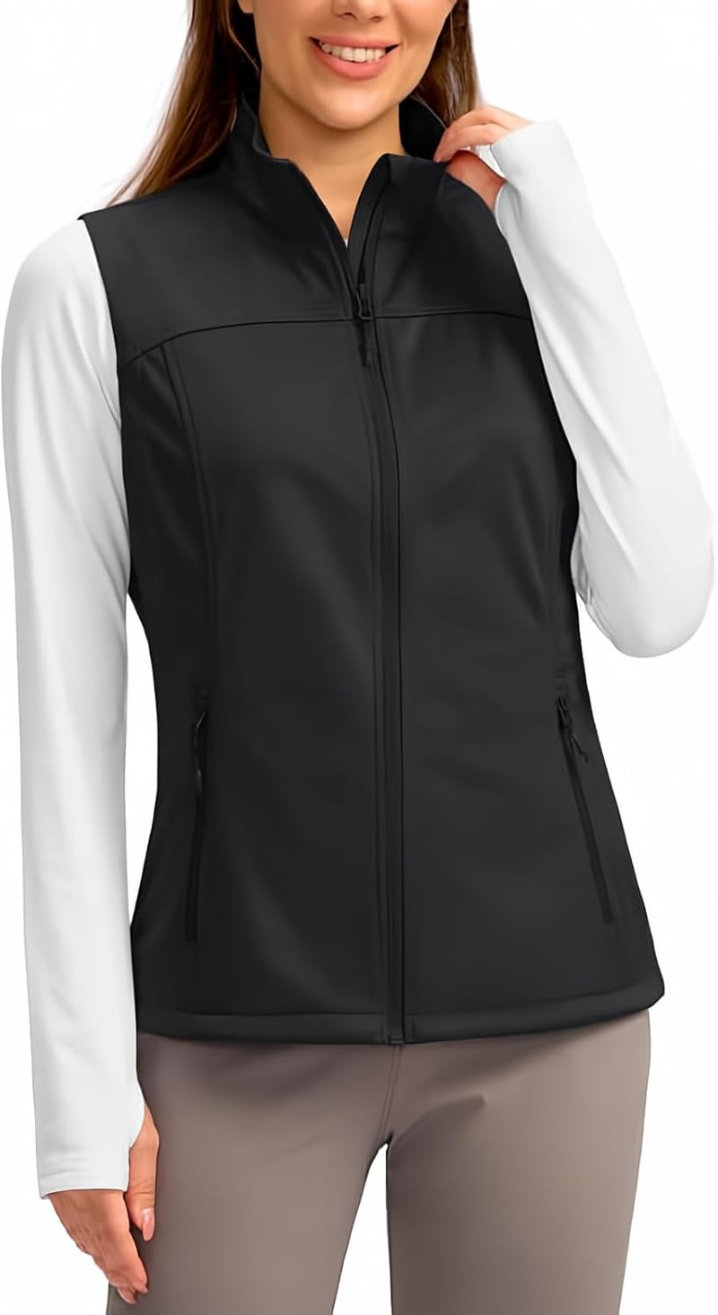 Lightweight Sleeveless Hiking Vest for Women with Zipper Pockets