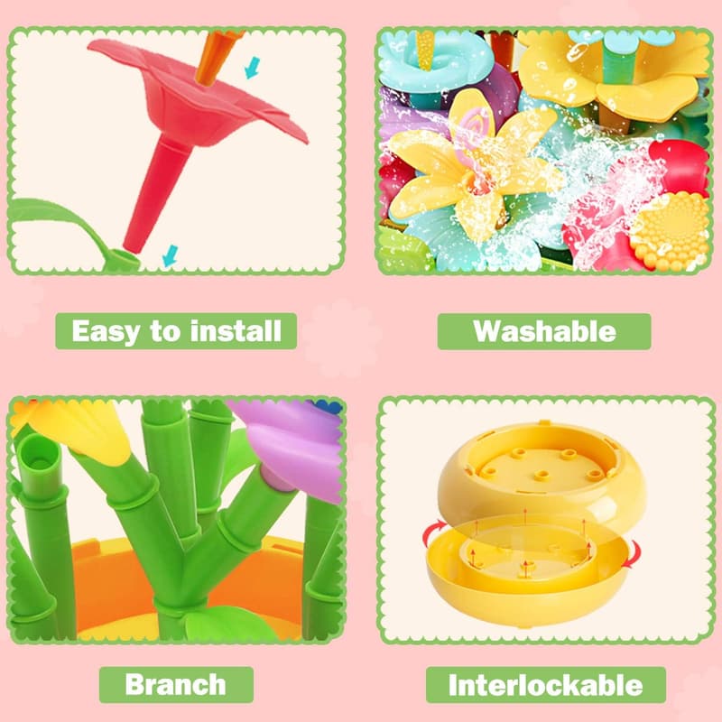 STEM Flower Garden Building Toy Set for Girls Ages 3+