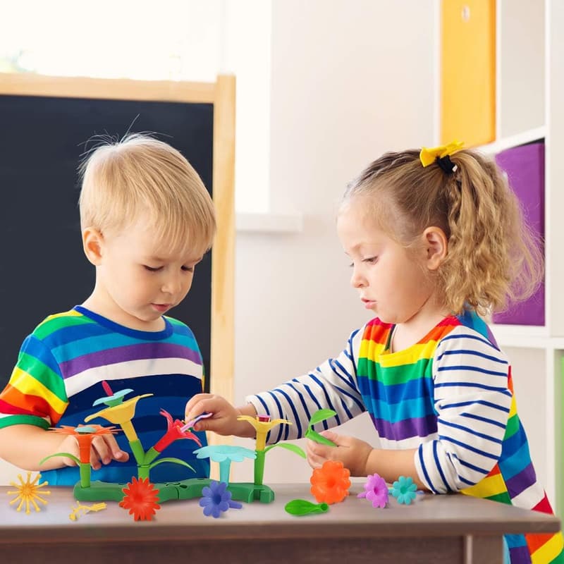 STEM Flower Garden Building Toy Set for Girls Ages 3+