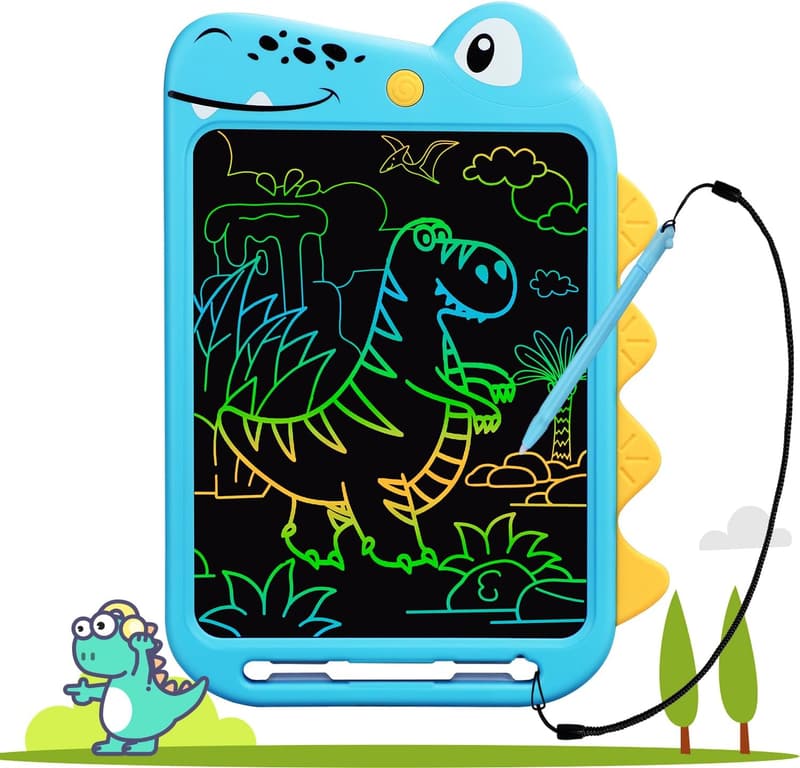 Kids' 10-Inch LCD Drawing Tablet with Colorful Dinosaur Design