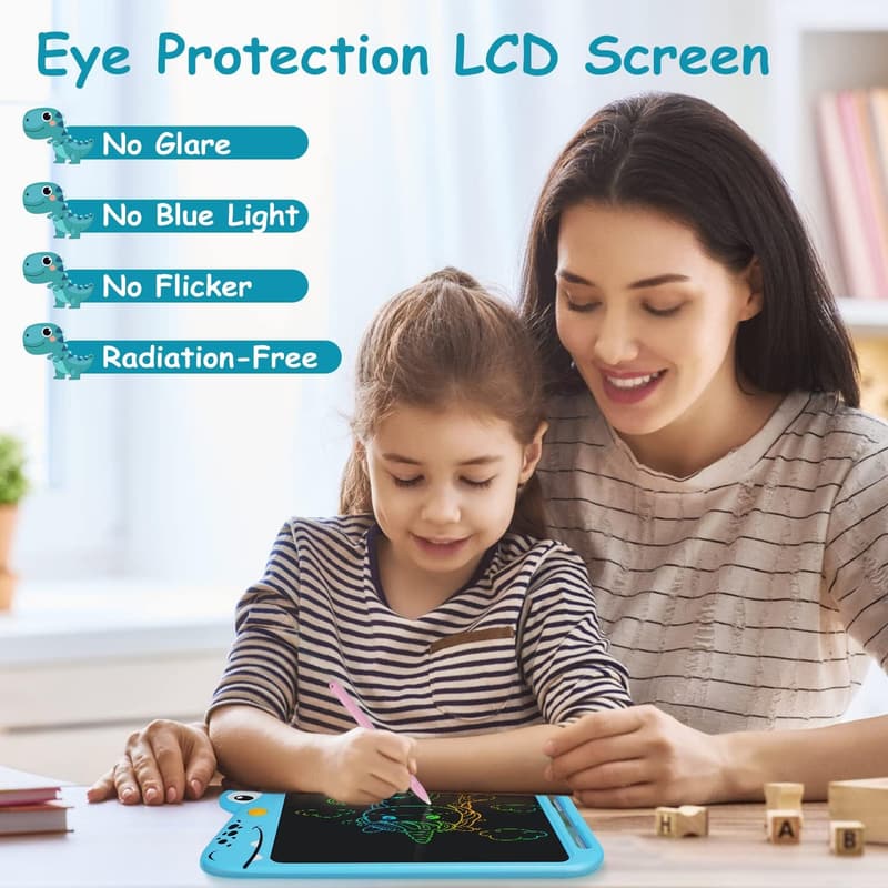 Kids' 10-Inch LCD Drawing Tablet with Colorful Dinosaur Design