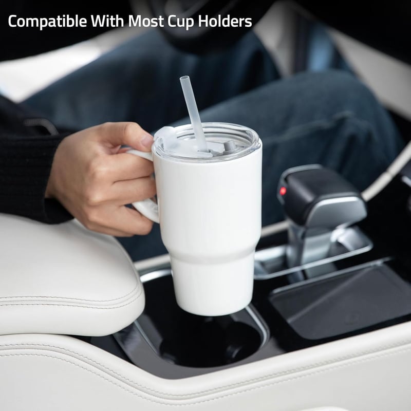 Portable 16 oz Ceramic Travel Mug with Lid for Tea Lovers