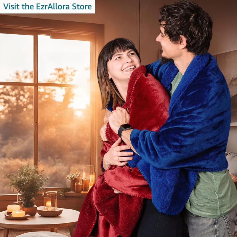 Cozy Double Layer Poncho Blanket Gift for Women - Silver Grey