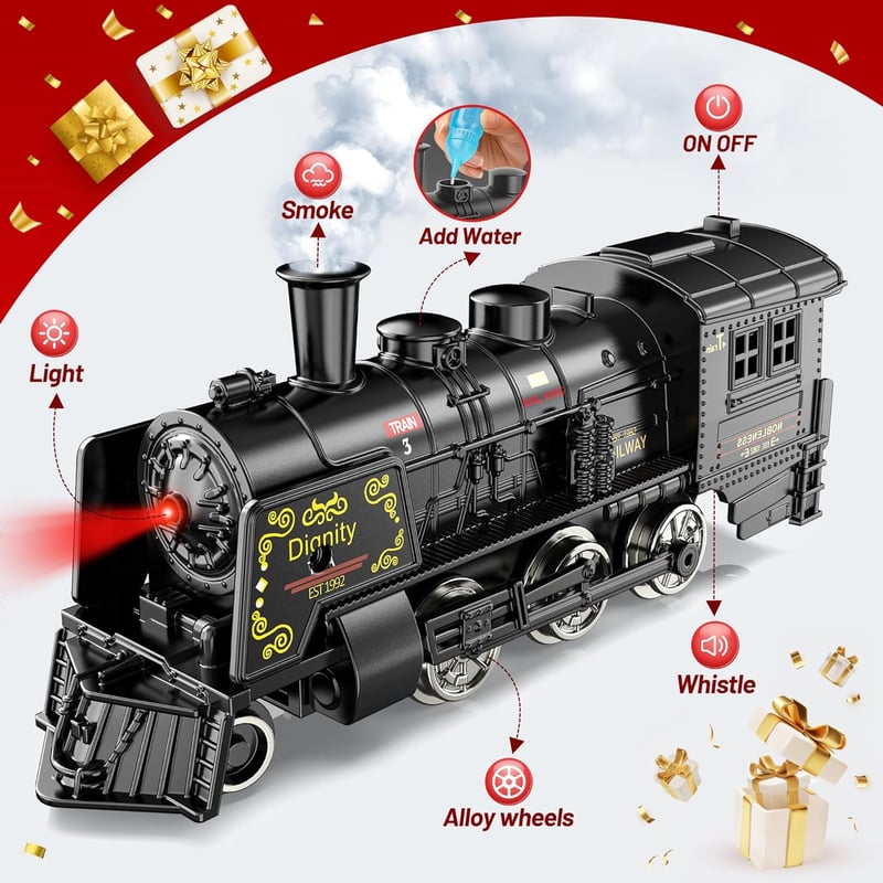 Luxury Train Set with Glowing Cars & Tracks for Toddlers