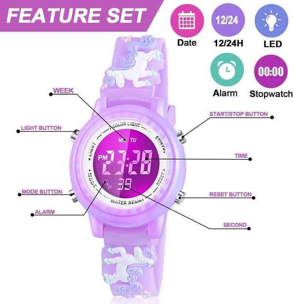 Waterproof LED Kids Watch - Ideal Gift for Ages 3-10