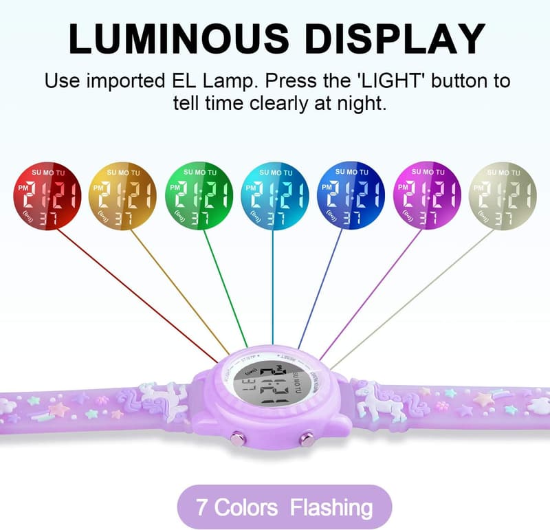 Waterproof LED Kids Watch - Ideal Gift for Ages 3-10