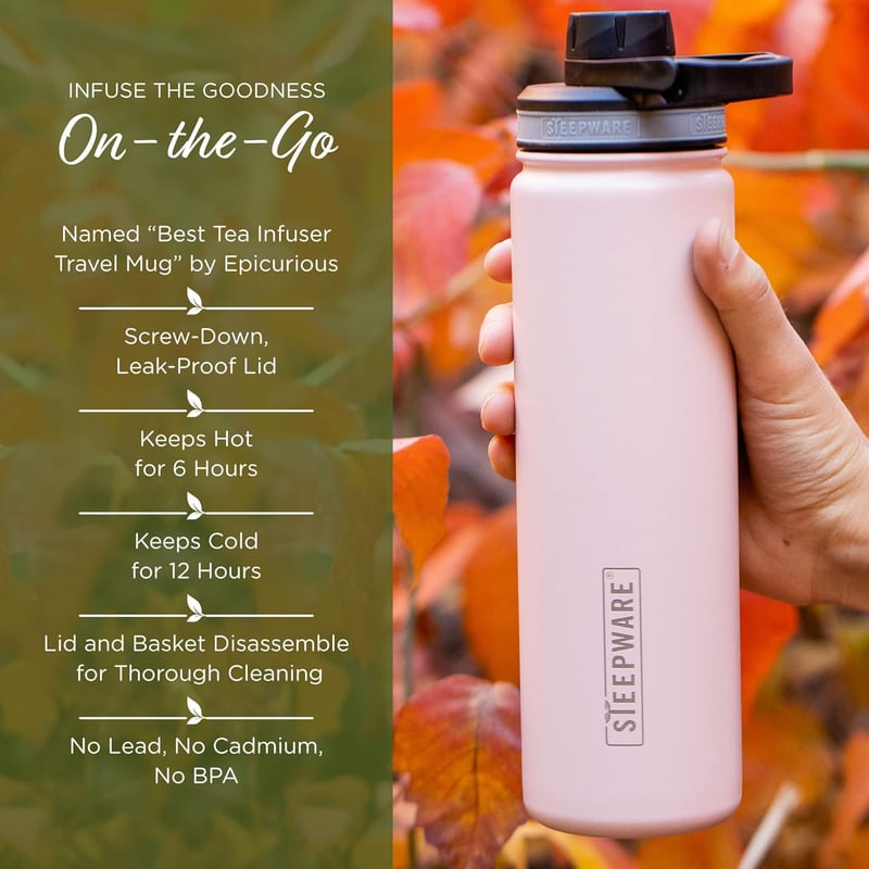 Violet 22oz Tea Tumbler with Infuser - Travel Thermos