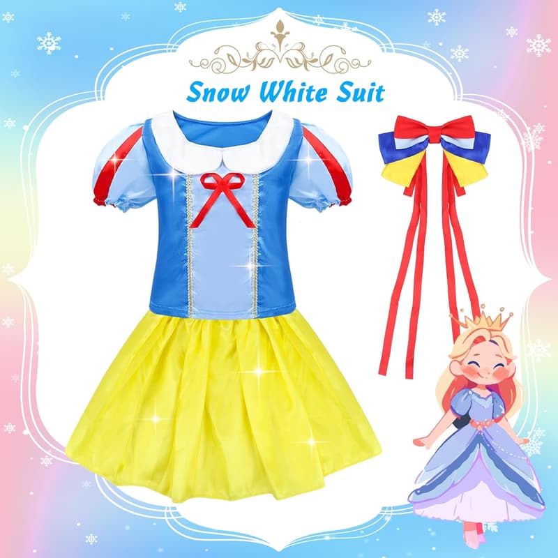 Princess Dress Up Costume Set for Toddler Girls, Ages 3-7