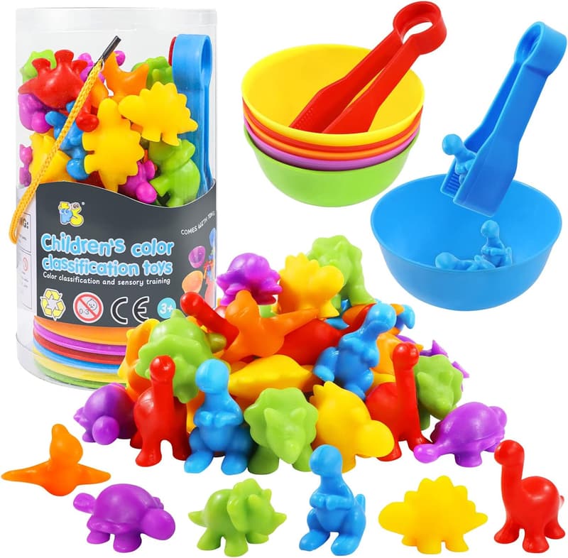 Montessori Dinosaur Sorting Toy Set for Preschool Learning